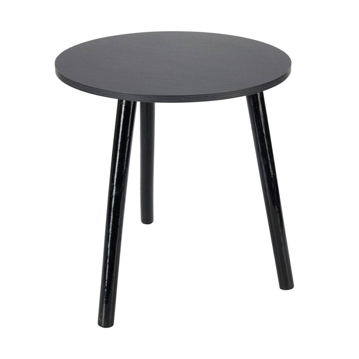 Mesa auxiliar Ø40x41cm MDF con patas pino acabado negro