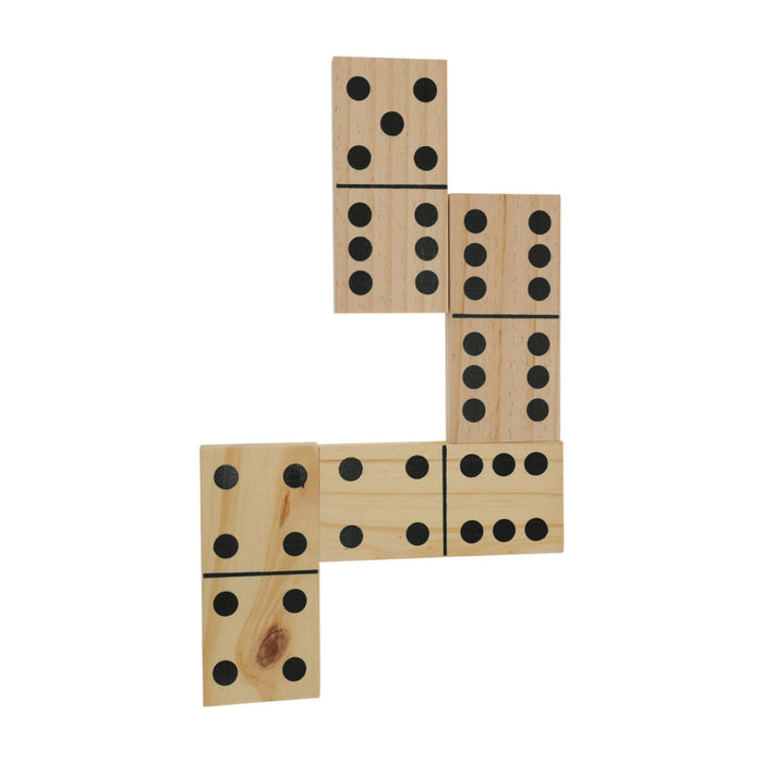 Dominó de madera 28 pzs juego clásico 13,5x6,3x1,3cm