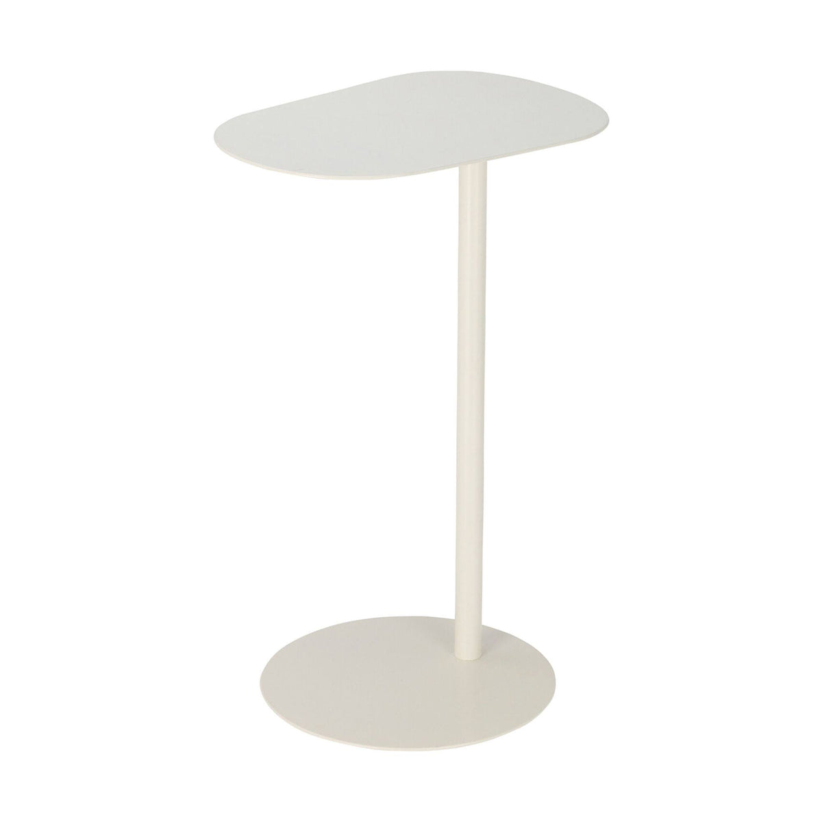 Mesa auxiliar orgánica color blanco 35x25x53cm