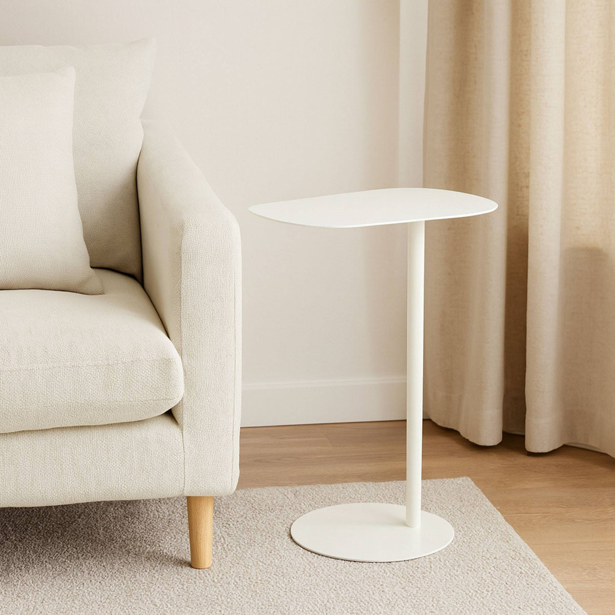 Mesa auxiliar orgánica color blanco 35x25x53cm (4)