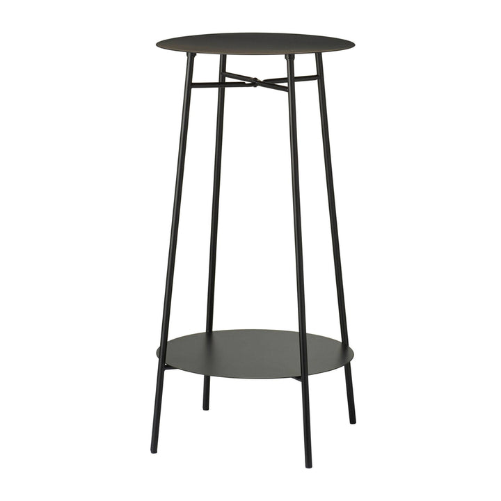 Mesa auxiliar de hierro 2 niveles color negro Ø35x60cm