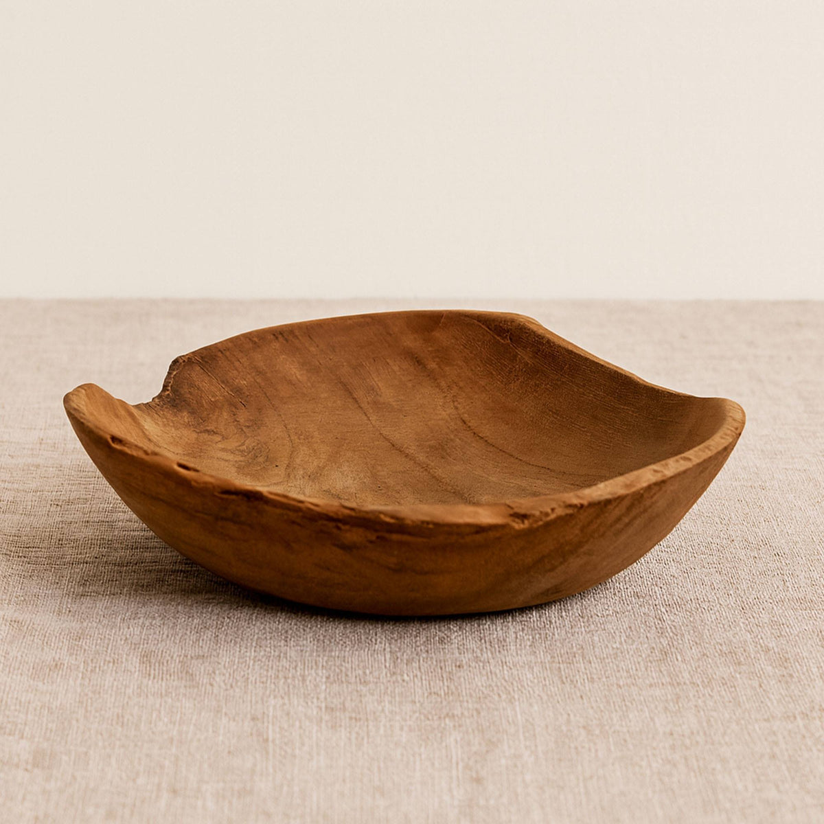Cuenco de madera de teca diseño natural 30x7cm (3)