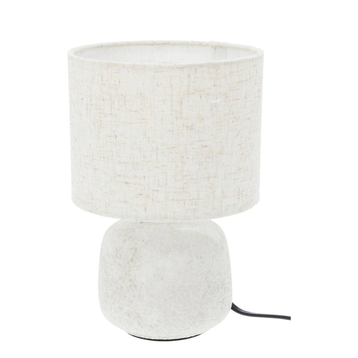Lámpara de mesa de gres E14 40W color blanco roto H.21,5cm