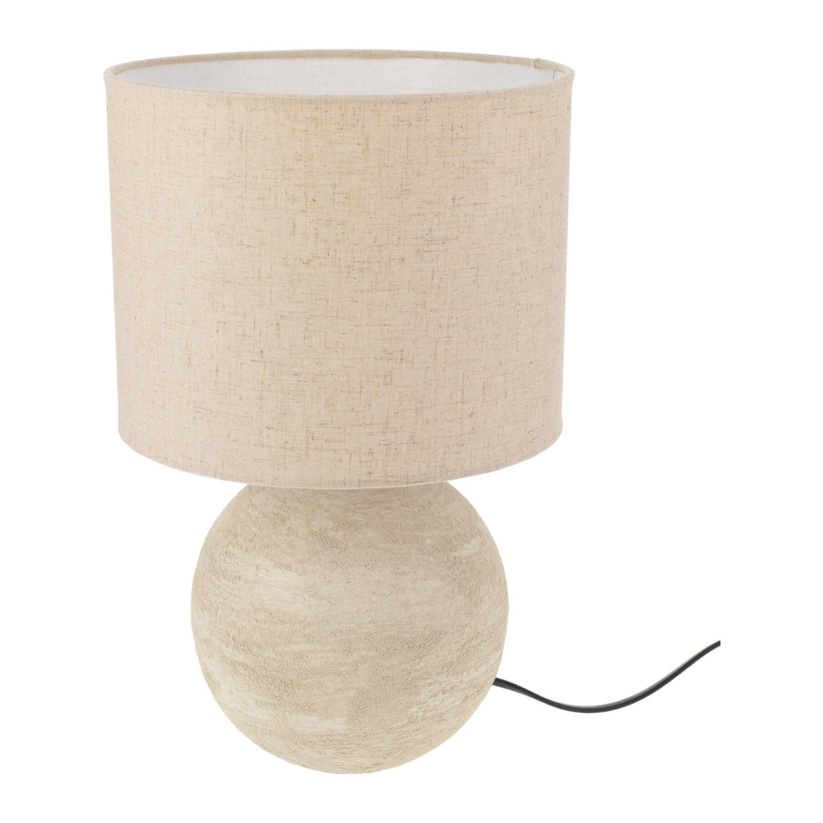 Lámpara de mesa de gres E14 40W color arena H.36,5cm