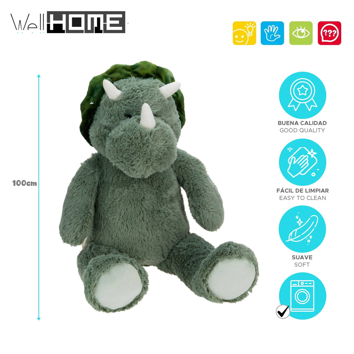 Peluche dinosaurio 100cm suave (2)