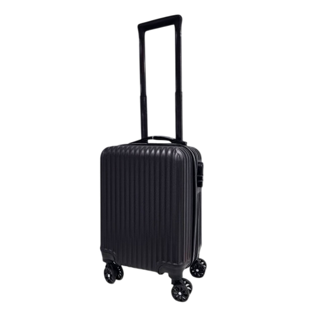 Maleta de cabina negra 16'' 45x30x21,5cm ABS 4 ruedas giratorias