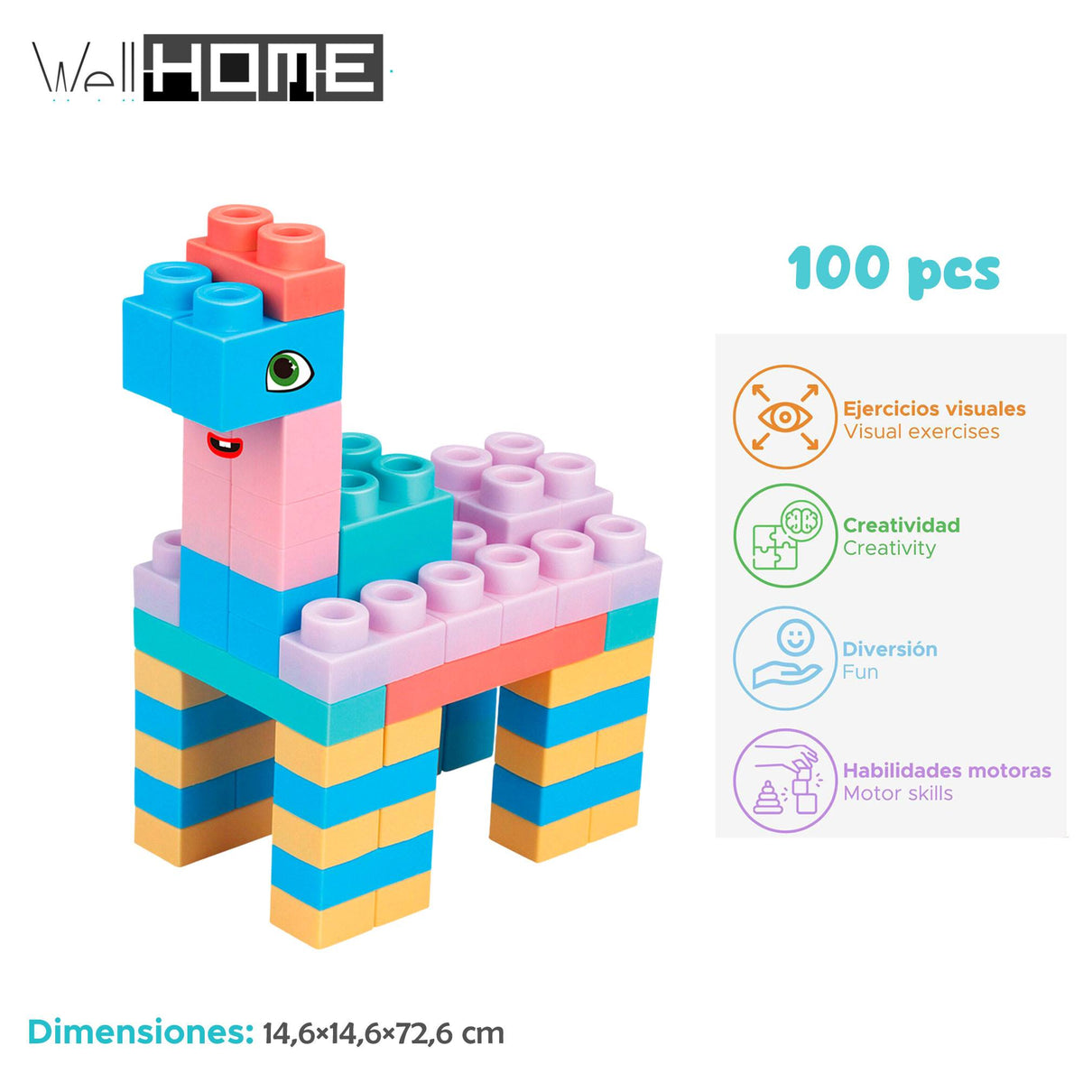 Juego bloques de construcción 100 pzs con 5 formas incluidas (2)