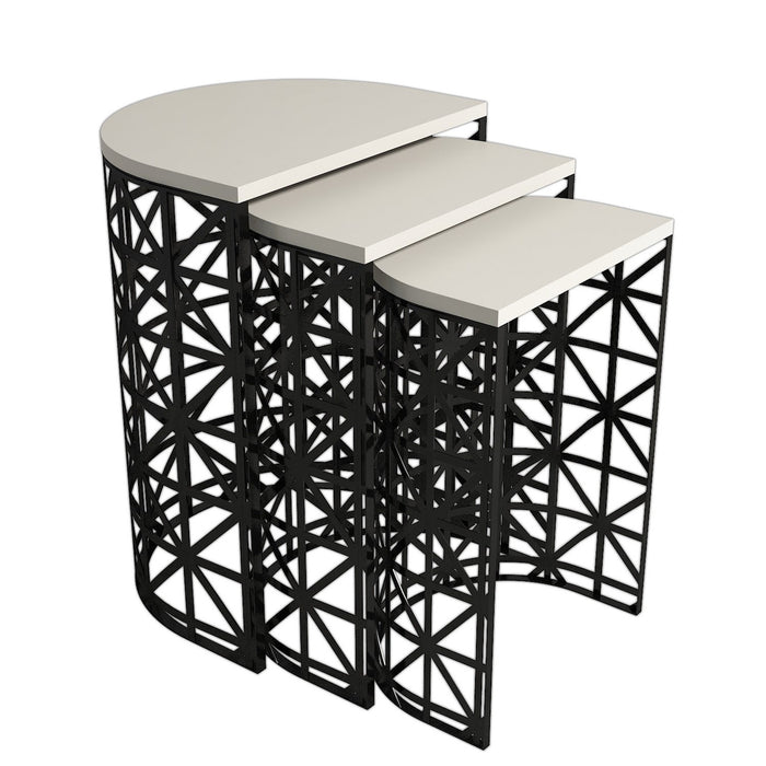 Mesa nido melamina color crema negro