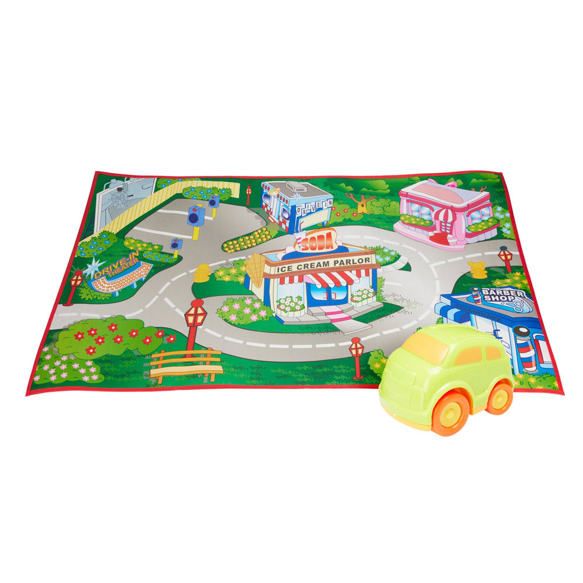 Alfombra de juego para coches 100x70cm con 1 coche incluido