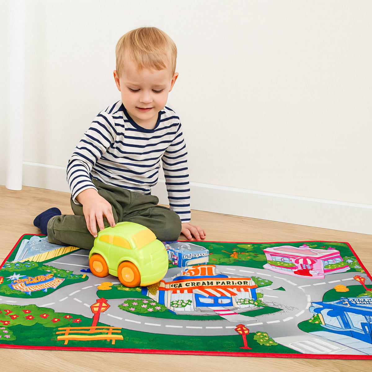 Alfombra de juego para coches 100x70cm con 1 coche incluido (4)
