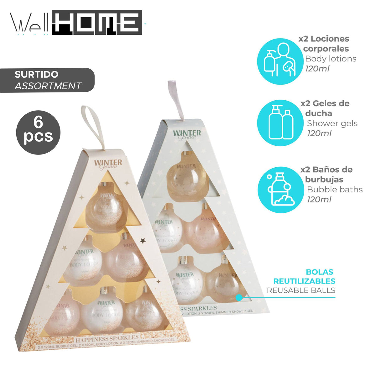 Set regalo árbol navidad 6 pzs loción gel baño burbujas (2)