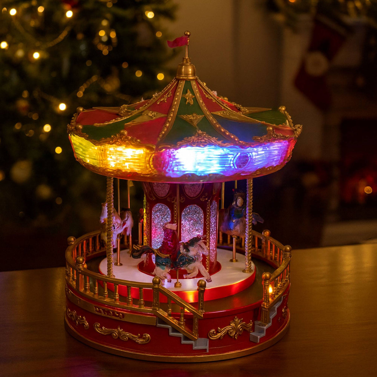 Carrusel navideño LED con música y movimiento 23,2x23,2x28,3cm (3)