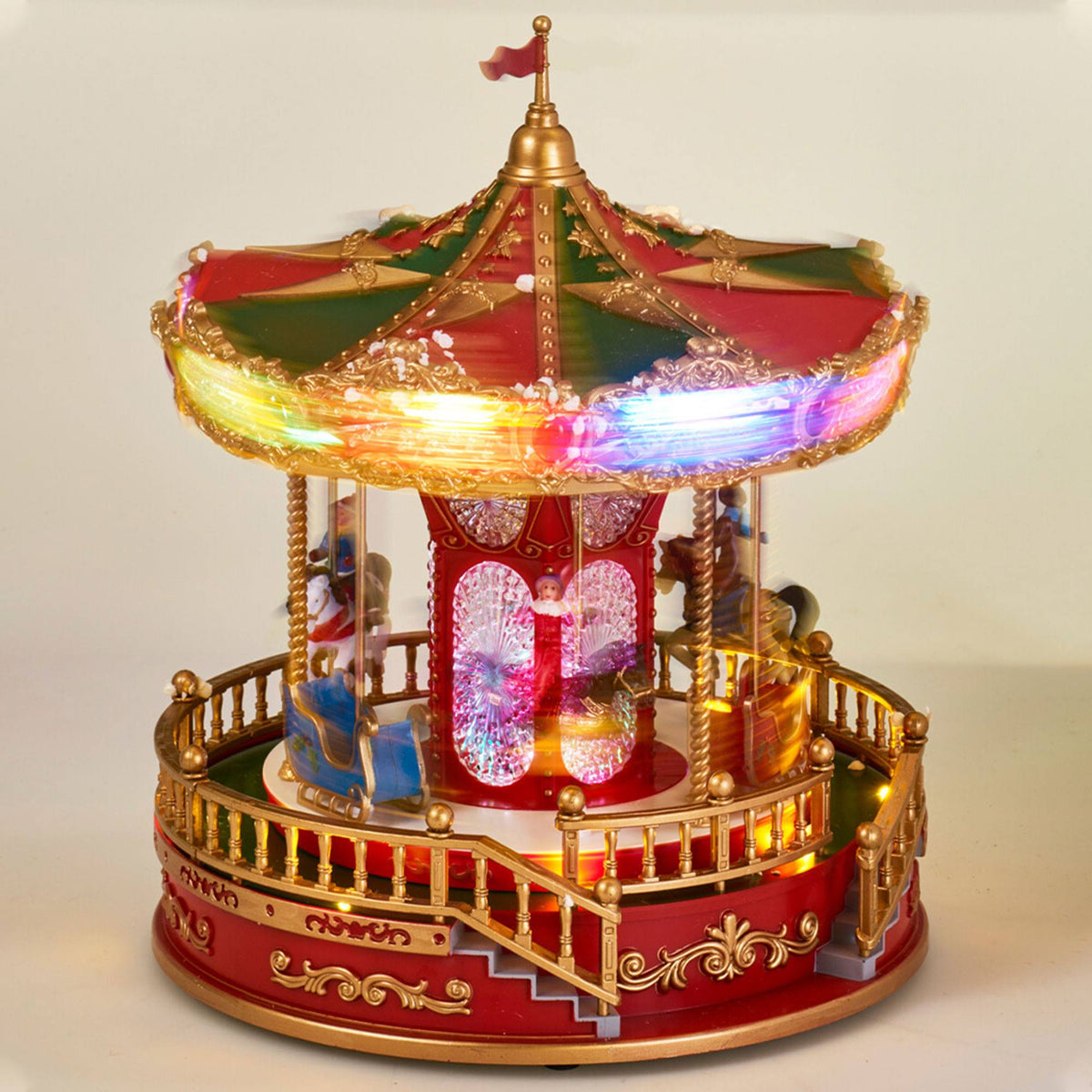 Carrusel navideño LED con música y movimiento 23,2x23,2x28,3cm (4)