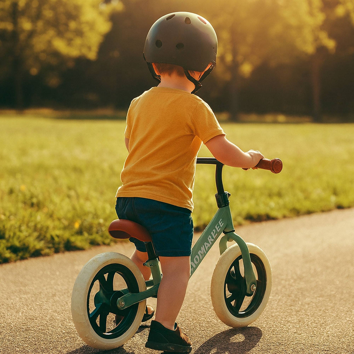 Bicicleta infantil 12'' Verde mate EVA sillín ajustable (3)