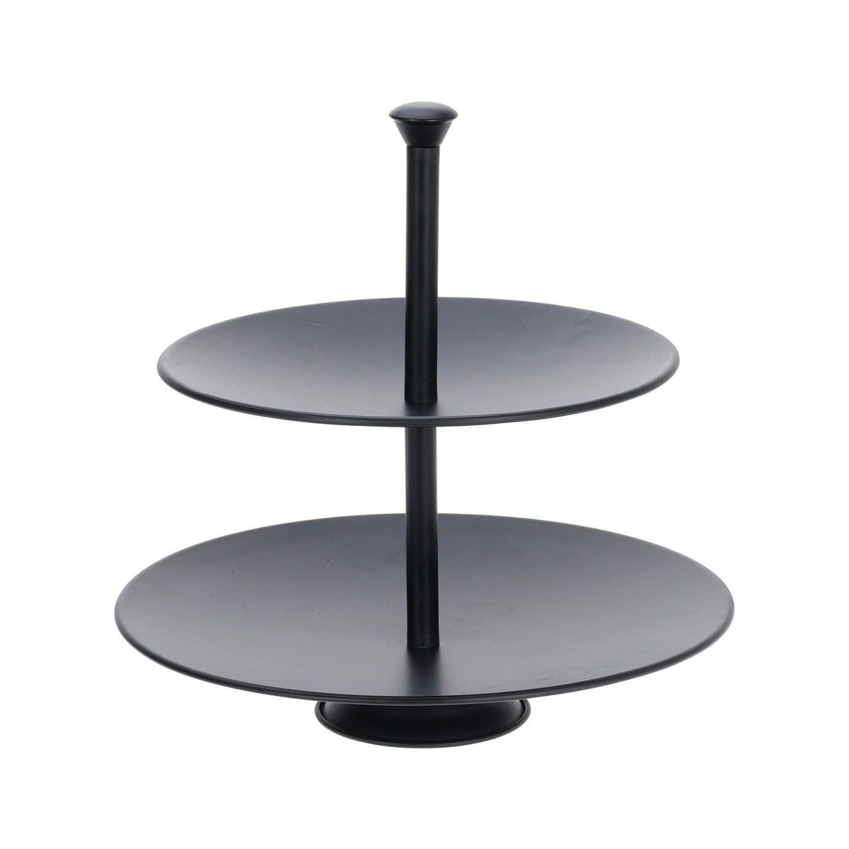 Bandeja de servir 2 alturas acero negro Ø25cm H26cm