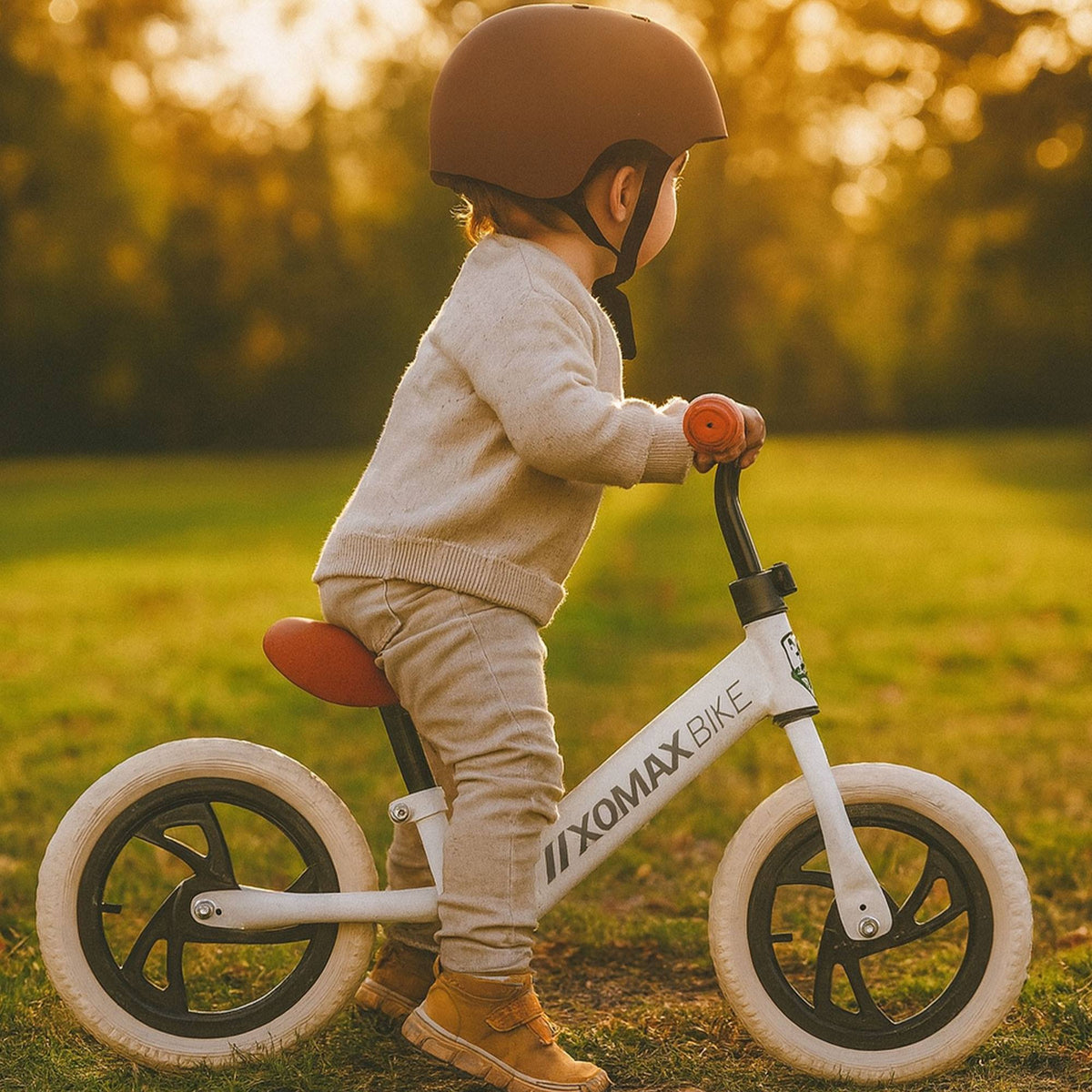 Bicicleta infantil 12'' Blanco mate EVA sillín ajustable (3)
