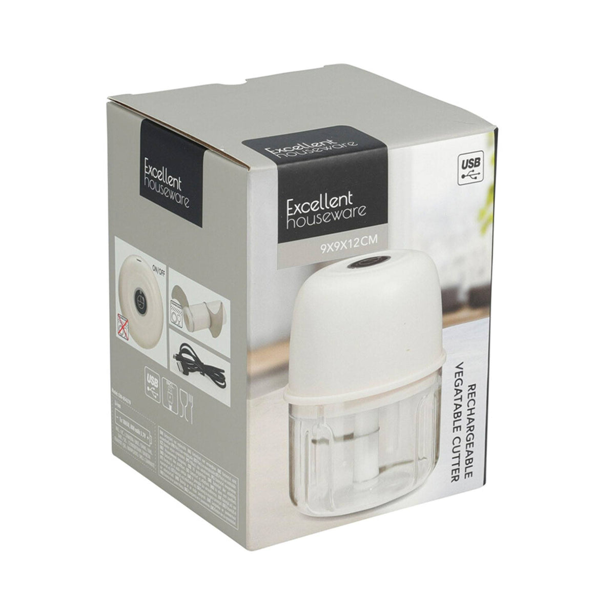 Cortador verduras eléctrico 2 cuchillas inox Crema Ø9cm (3)