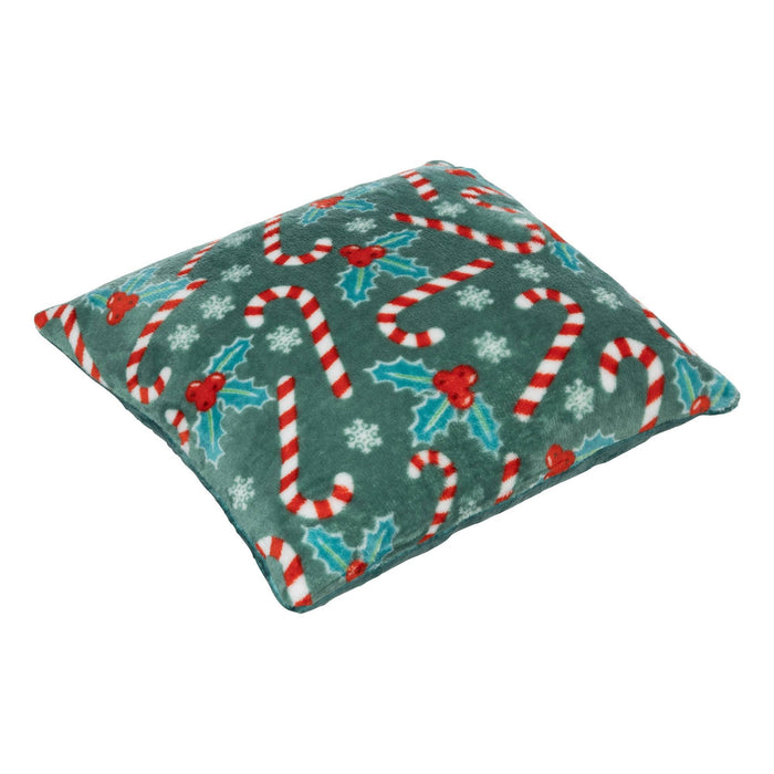 Cojín navideño decoración acebo 40x40cm verde