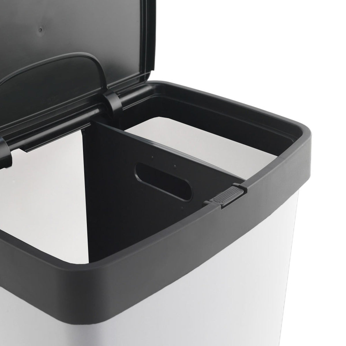 Cubo reciclaje 70L 2 compartimentos vertical Blanco 76cm (7)