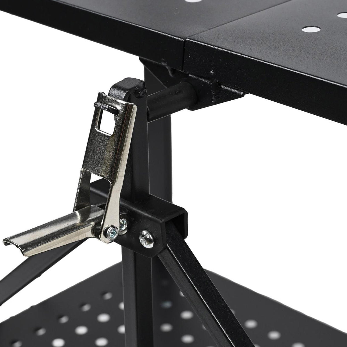 Estantería plegable 4 estantes ruedas sin montaje Negro (11)