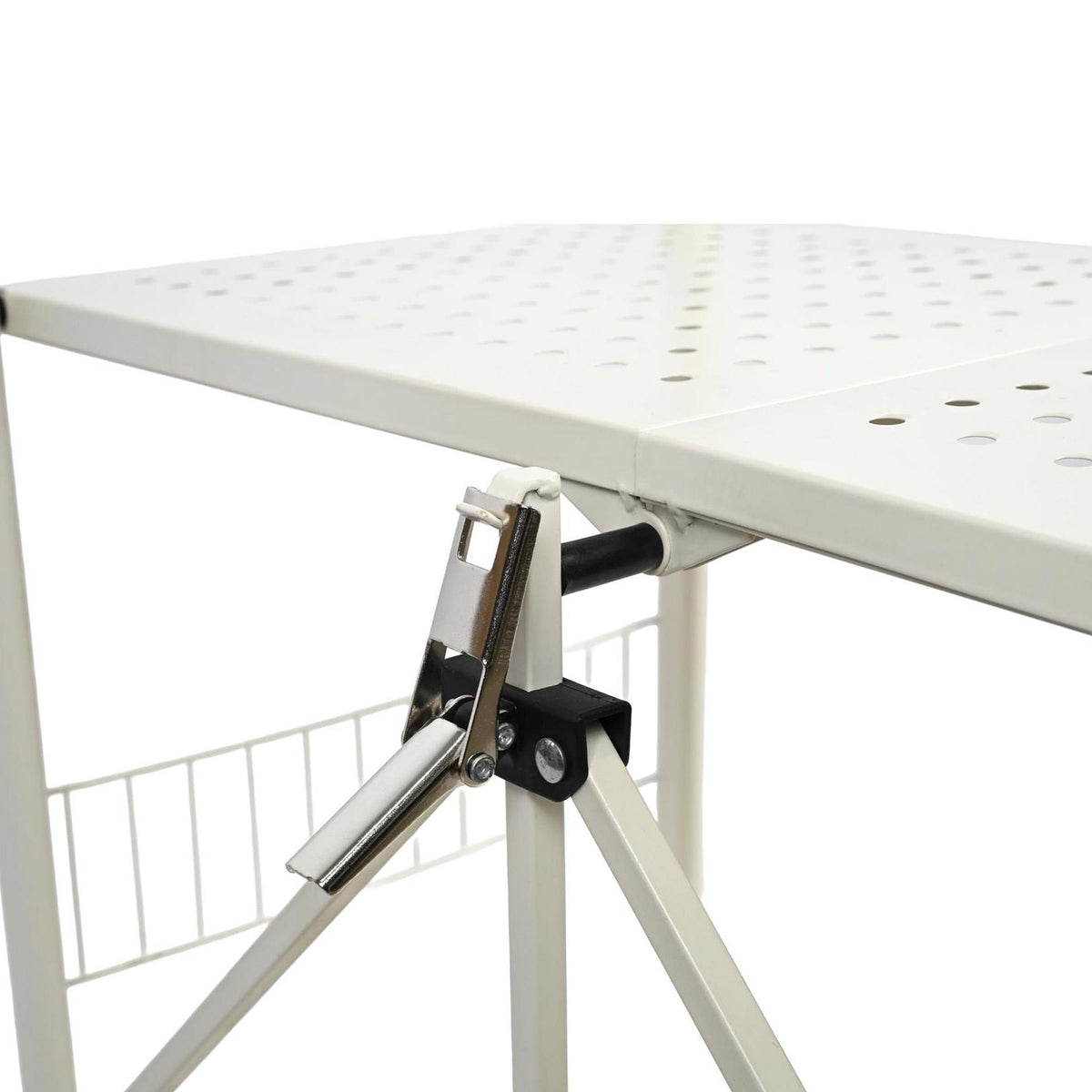 Carrito estantería plegable 3 estantes Blanco 66x34x105 (9)