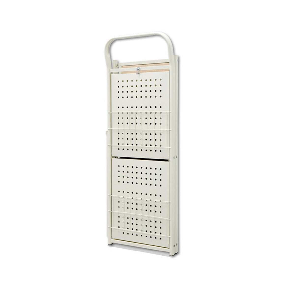 Carrito estantería plegable 3 estantes Blanco 66x34x105 (12)