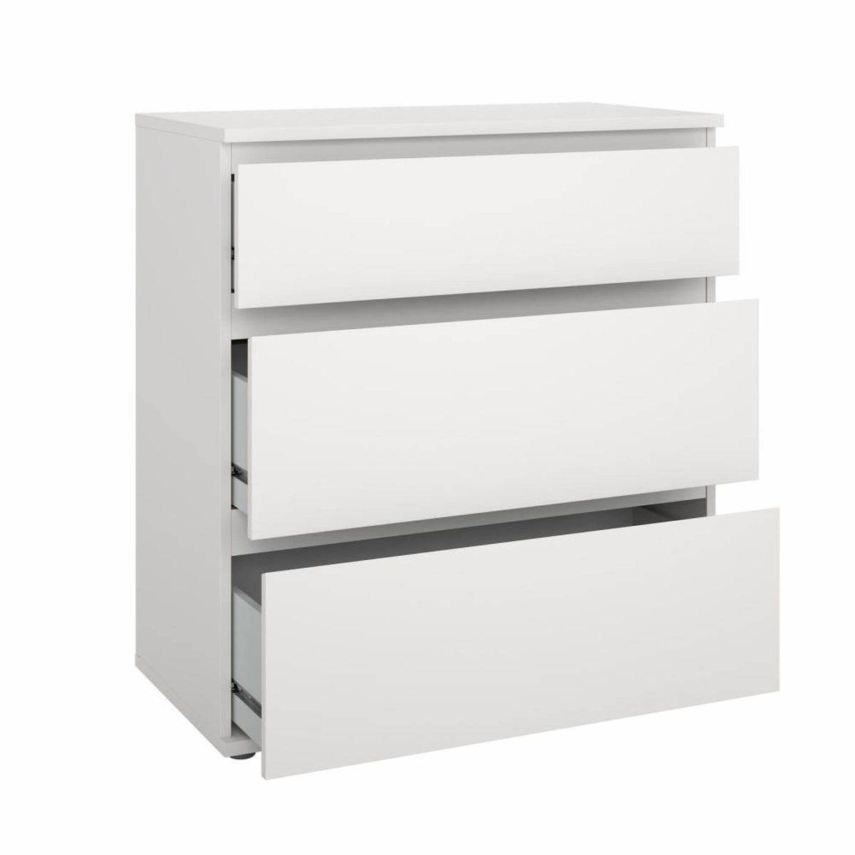 Cómoda dormitorio 3 cajones color blanco 77x40x84cm (7)