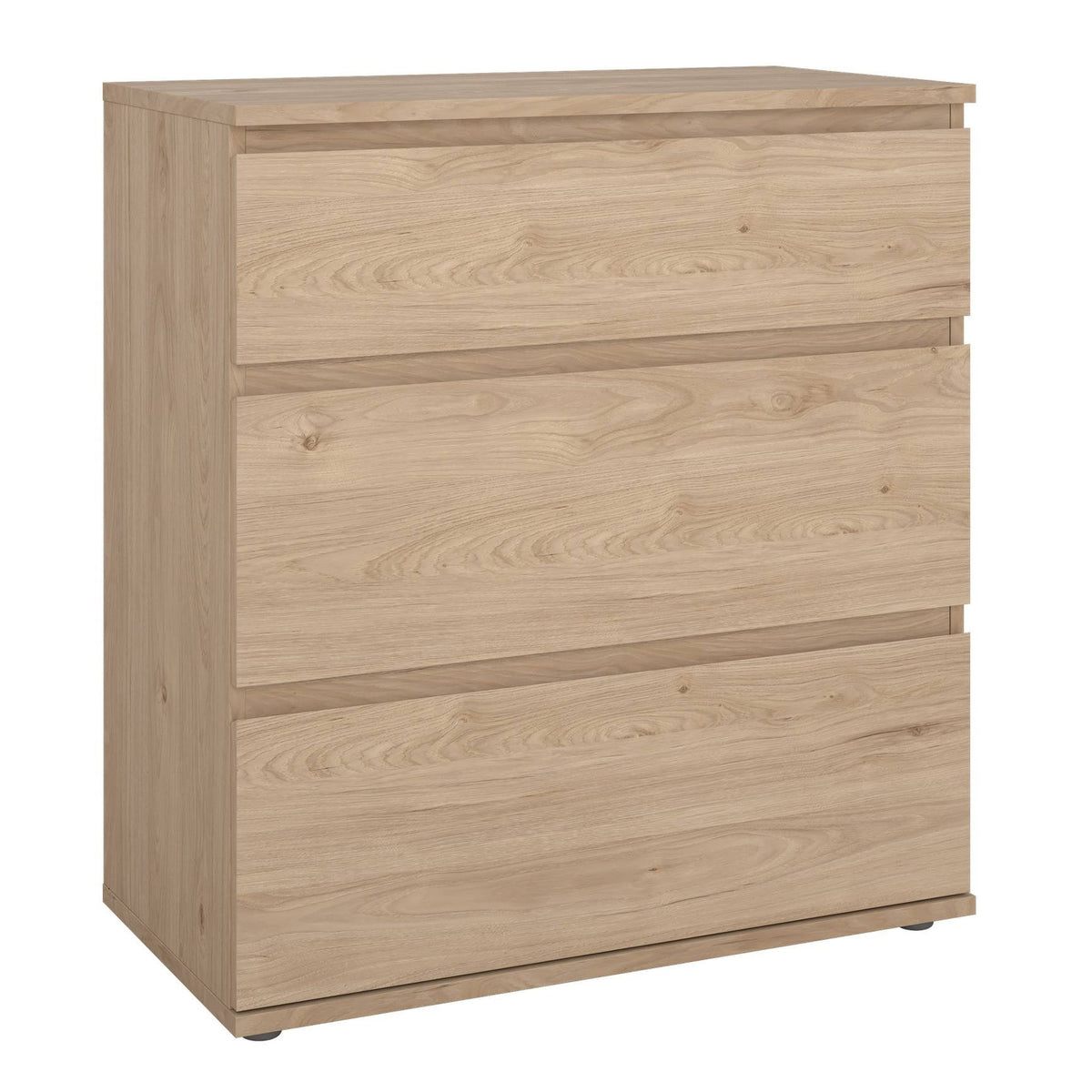 Cómoda dormitorio 3 cajones color roble 77x40x84cm