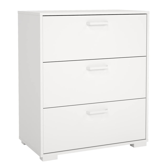 Cómoda 3 cajones Eria White color blanco 71x40x83cm
