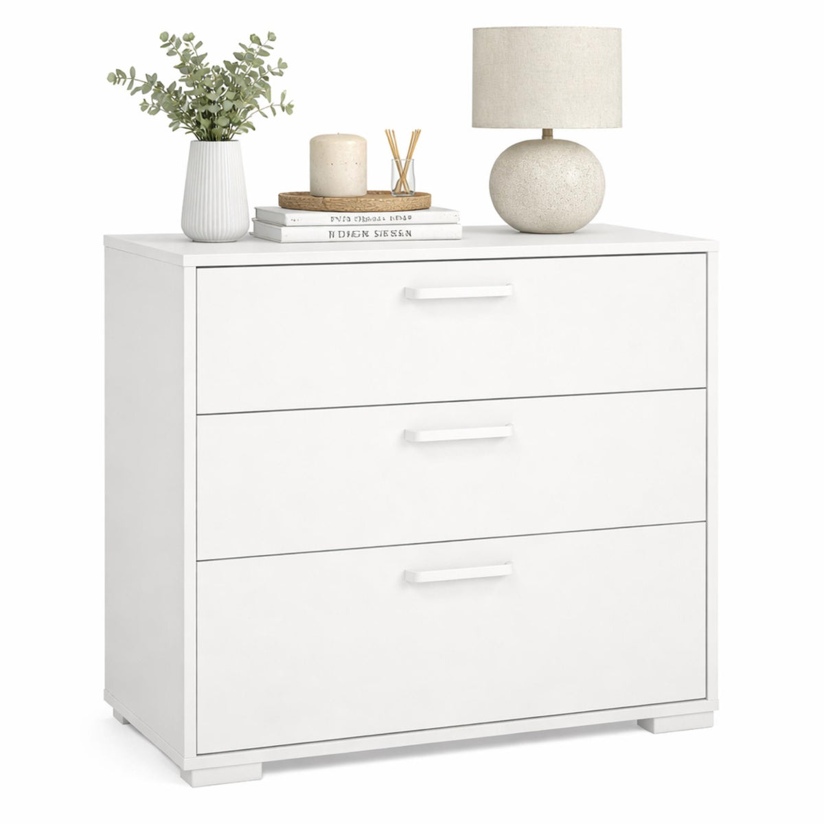 Cómoda 3 cajones Eria White color blanco 71x40x83cm (10)