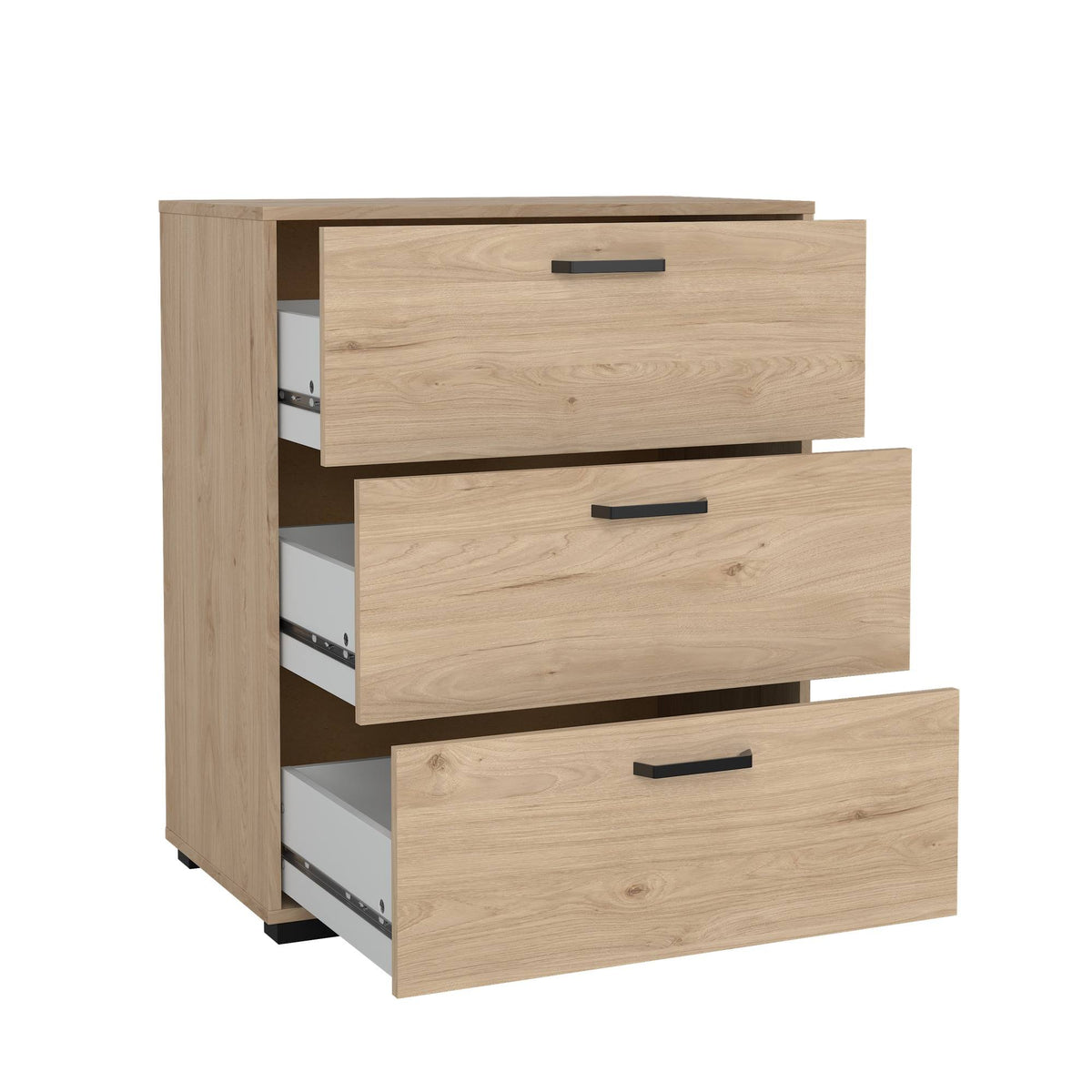 Cómoda 3 cajones Eria Oak color roble 71x40x83cm (10)