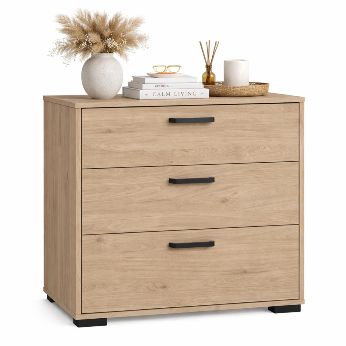 Cómoda 3 cajones Eria Oak color roble 71x40x83cm (11)