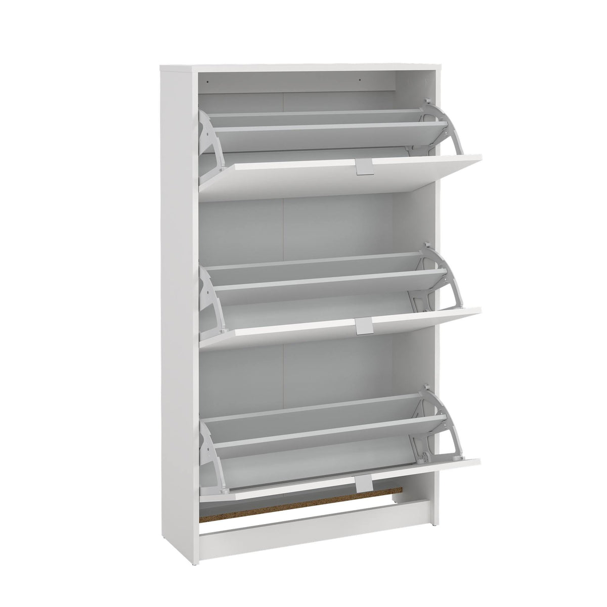 Zapatero abatible 3 compartimentos 2 niveles blanco 71x25x124 cm (9)