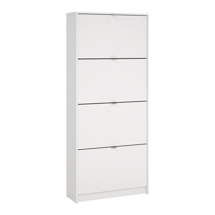 Zapatero abatible 4 puertas blanco 71x25x162 cm