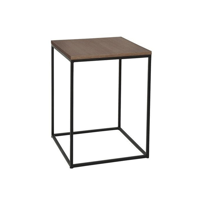 Mesa auxiliar melamina nogal y negro