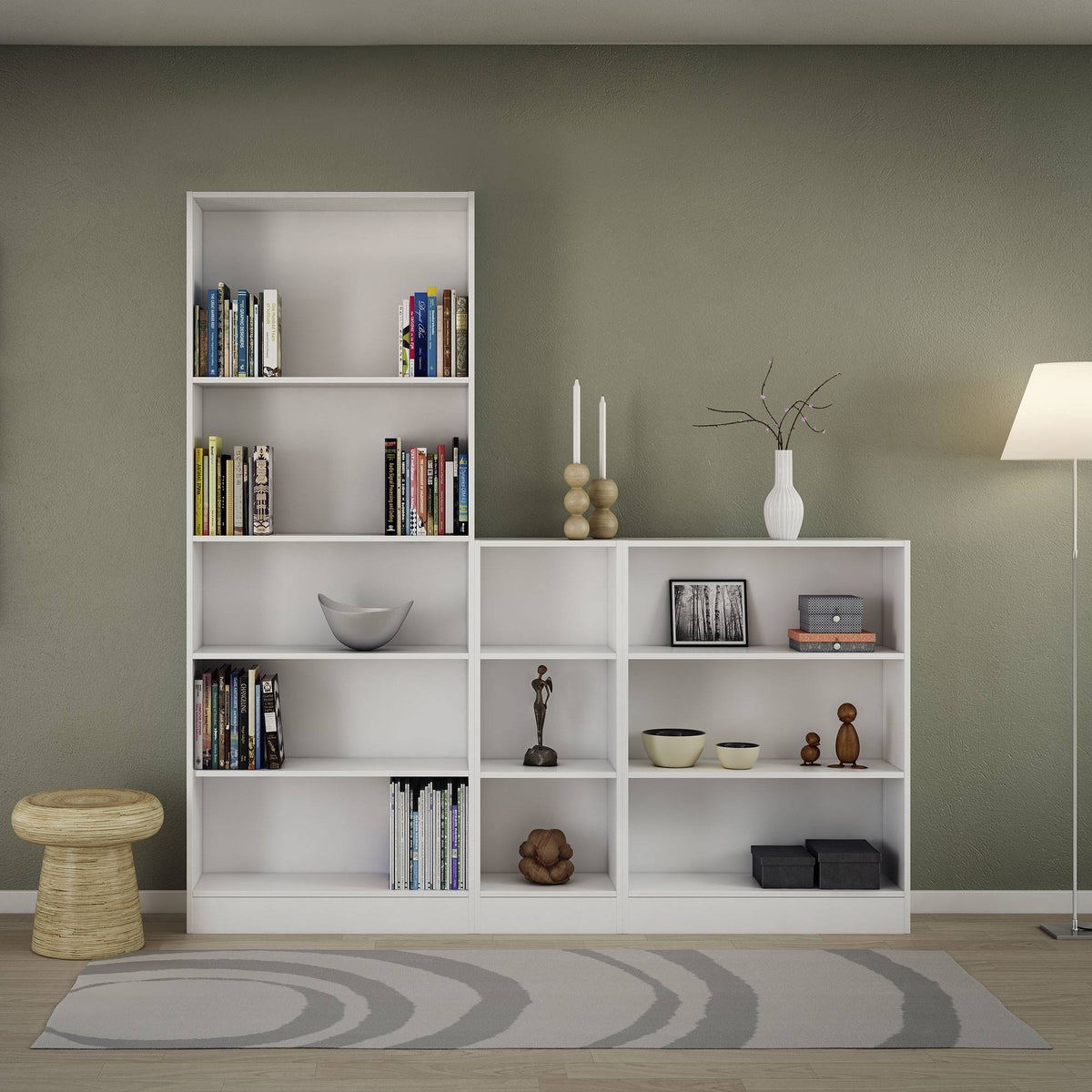 Librería Turia 2 estantes blanca 41x27x102 cm (5)