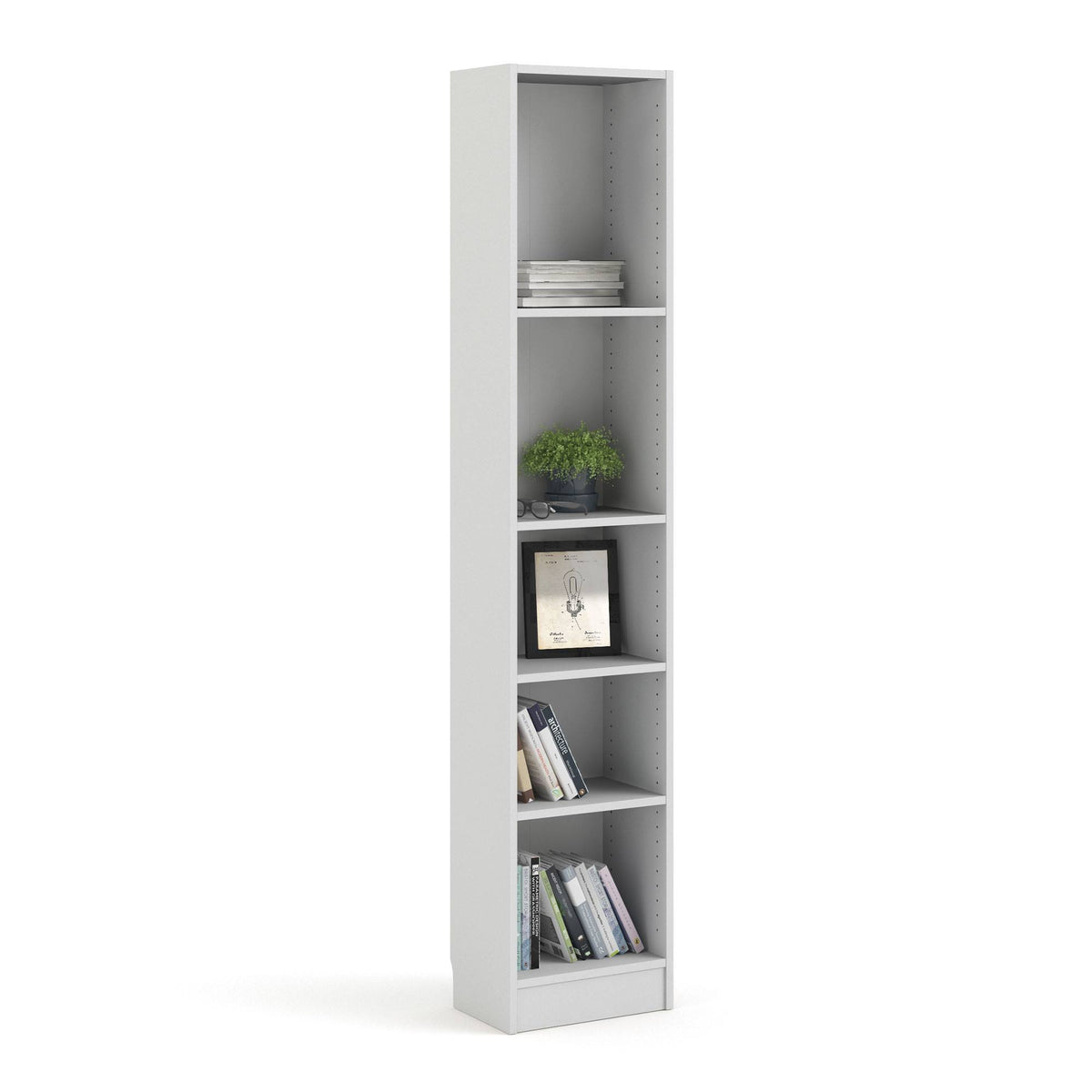 Librería Turia 4 estantes blanca 41x27x204 cm (7)