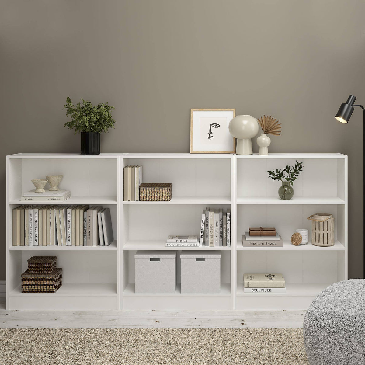 Librería Turia 2 estantes blanca 80x27x108 cm (4)