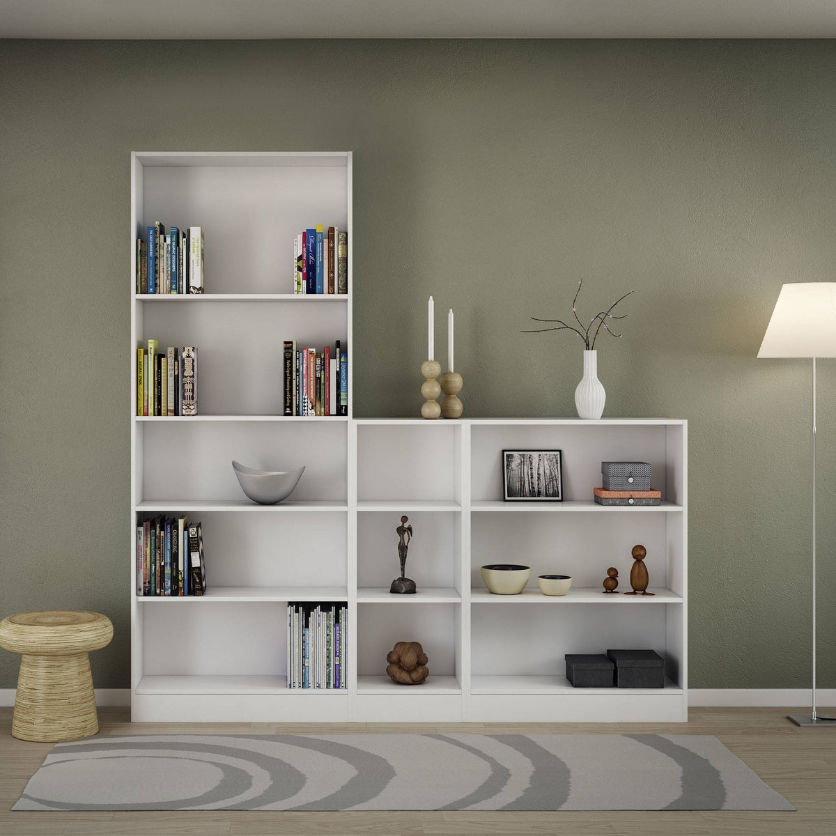 Librería Turia 2 estantes blanca 80x27x108 cm (6)