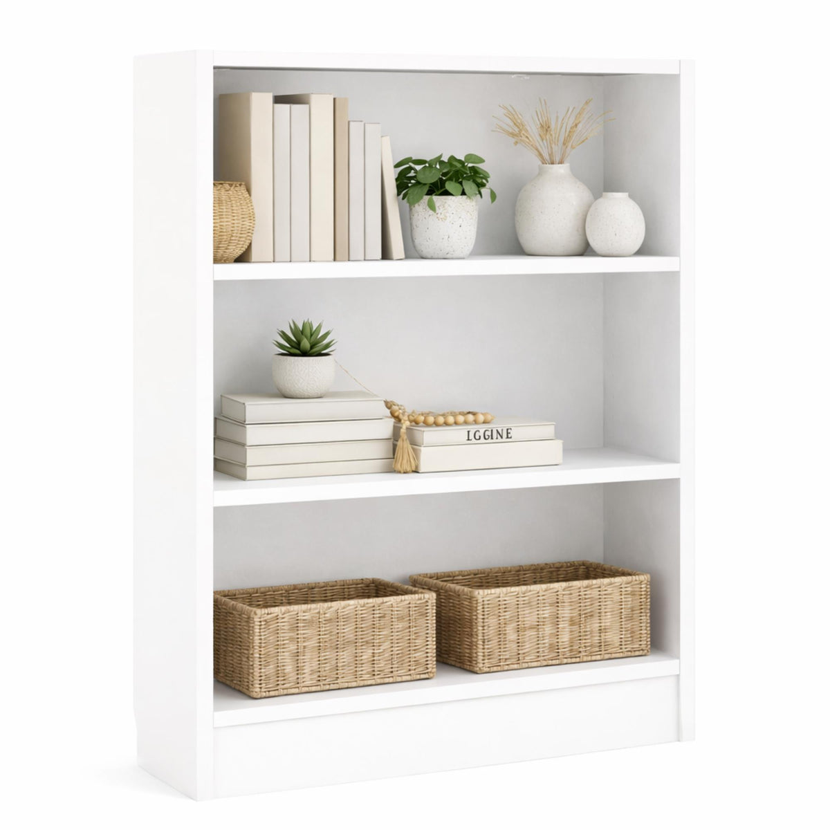 Librería Turia 2 estantes blanca 80x27x108 cm (10)
