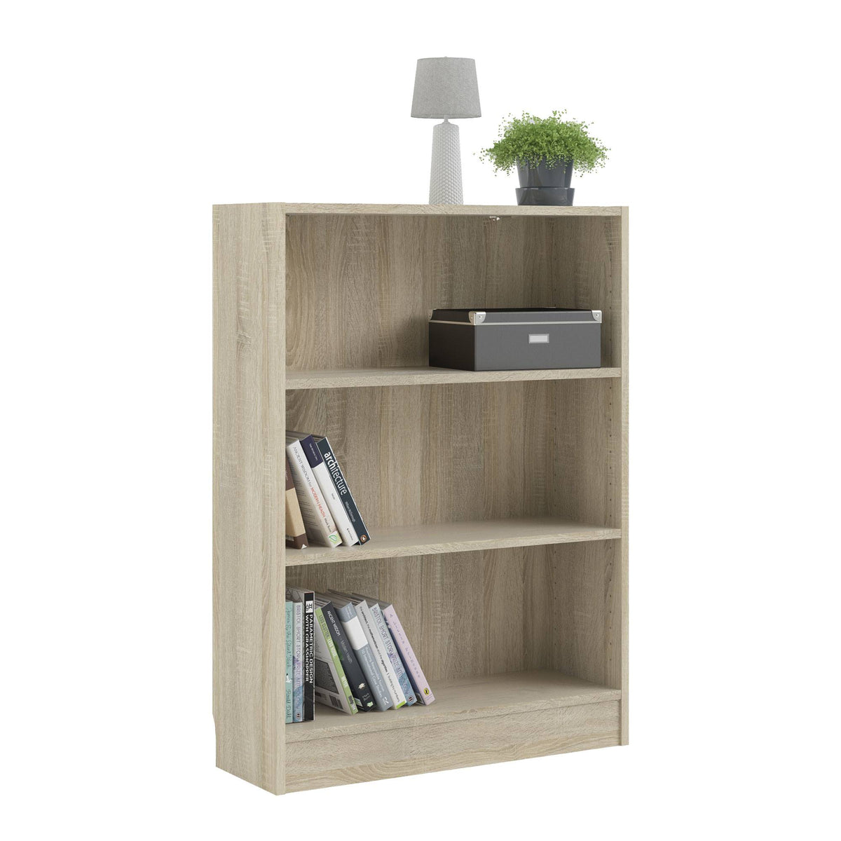 Librería Turia 2 estantes roble patinado 79x27x108 cm (5)