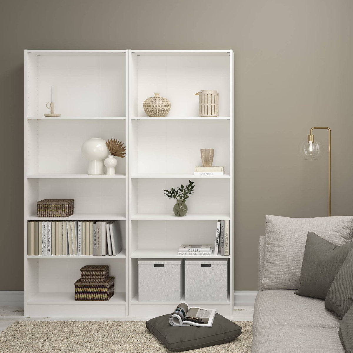 Librería Turia 4 estantes blanca 79x27x204 cm (4)