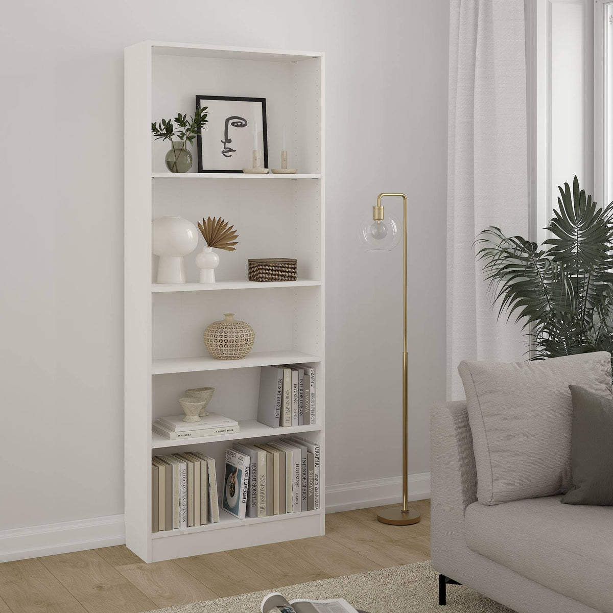 Librería Turia 4 estantes blanca 79x27x204 cm (5)