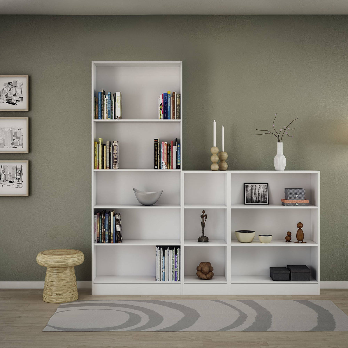 Librería Turia 4 estantes blanca 79x27x204 cm (6)