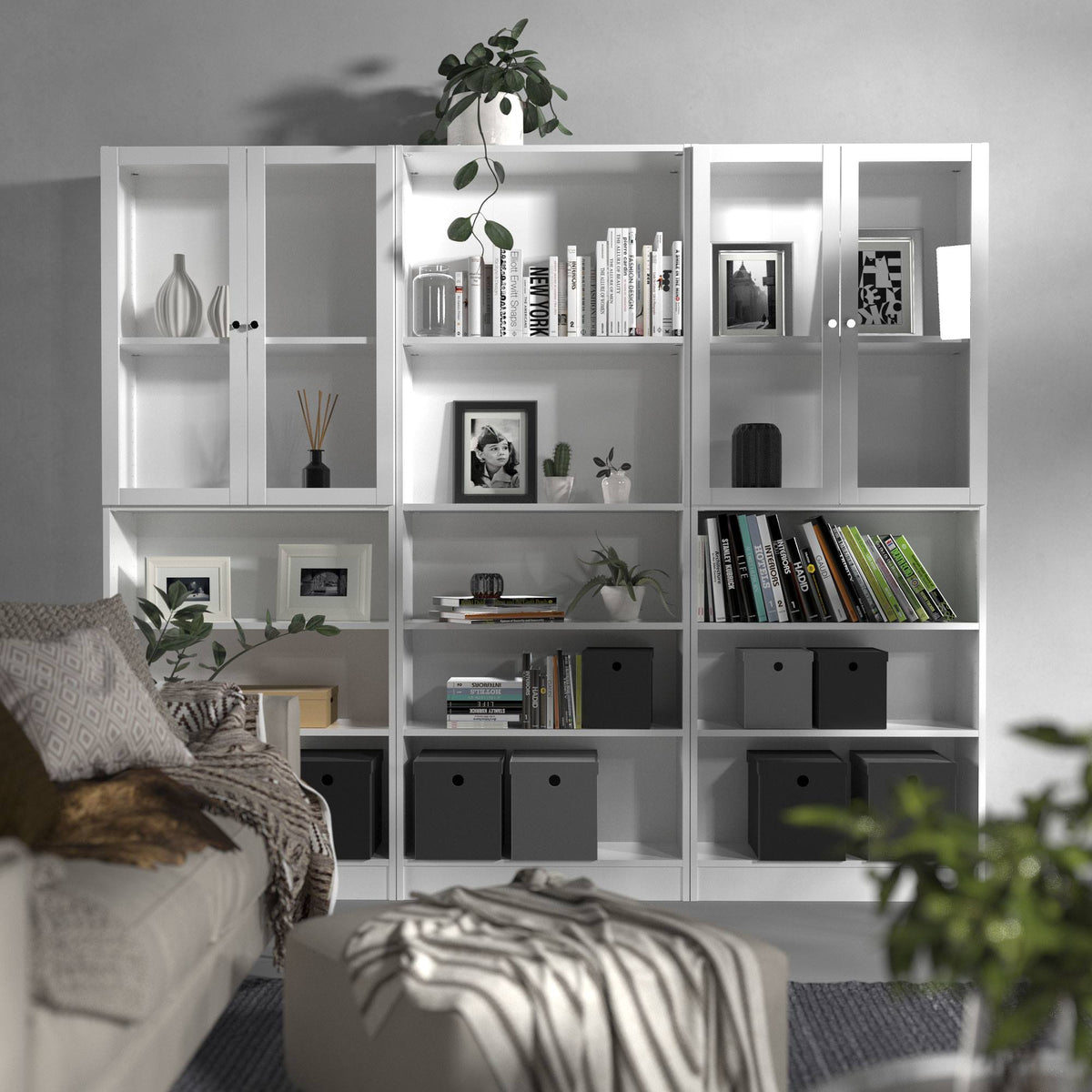 Librería Turia 4 estantes blanca 79x27x204 cm (7)