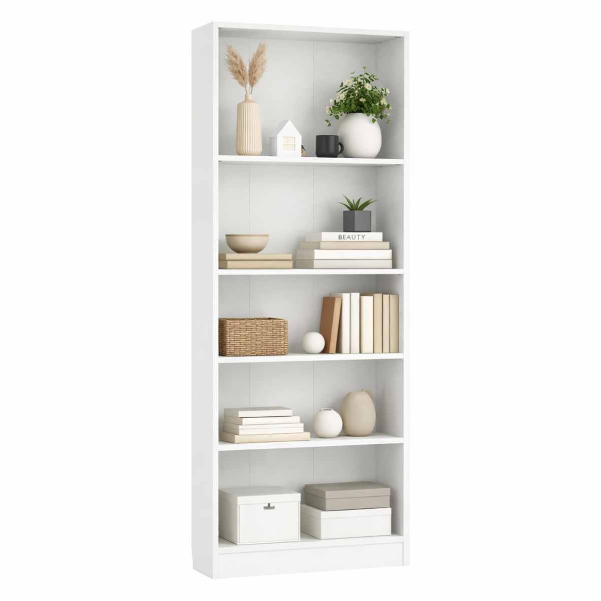 Librería Turia 4 estantes blanca 79x27x204 cm (11)