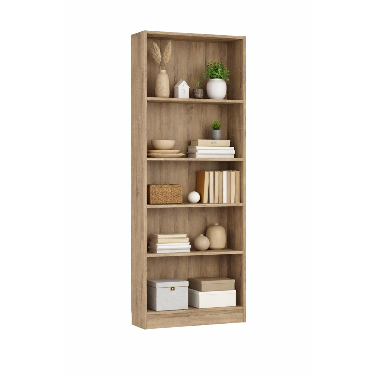 Librería Turia 4 estantes roble 79x27x204 cm (11)