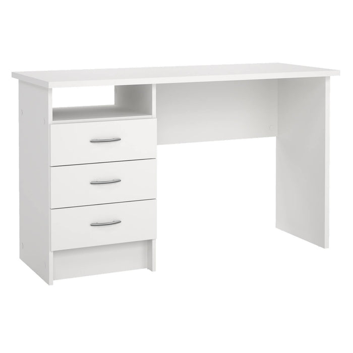 Mesa escritorio Segre White 3 cajones color blanco 121x49x73cm