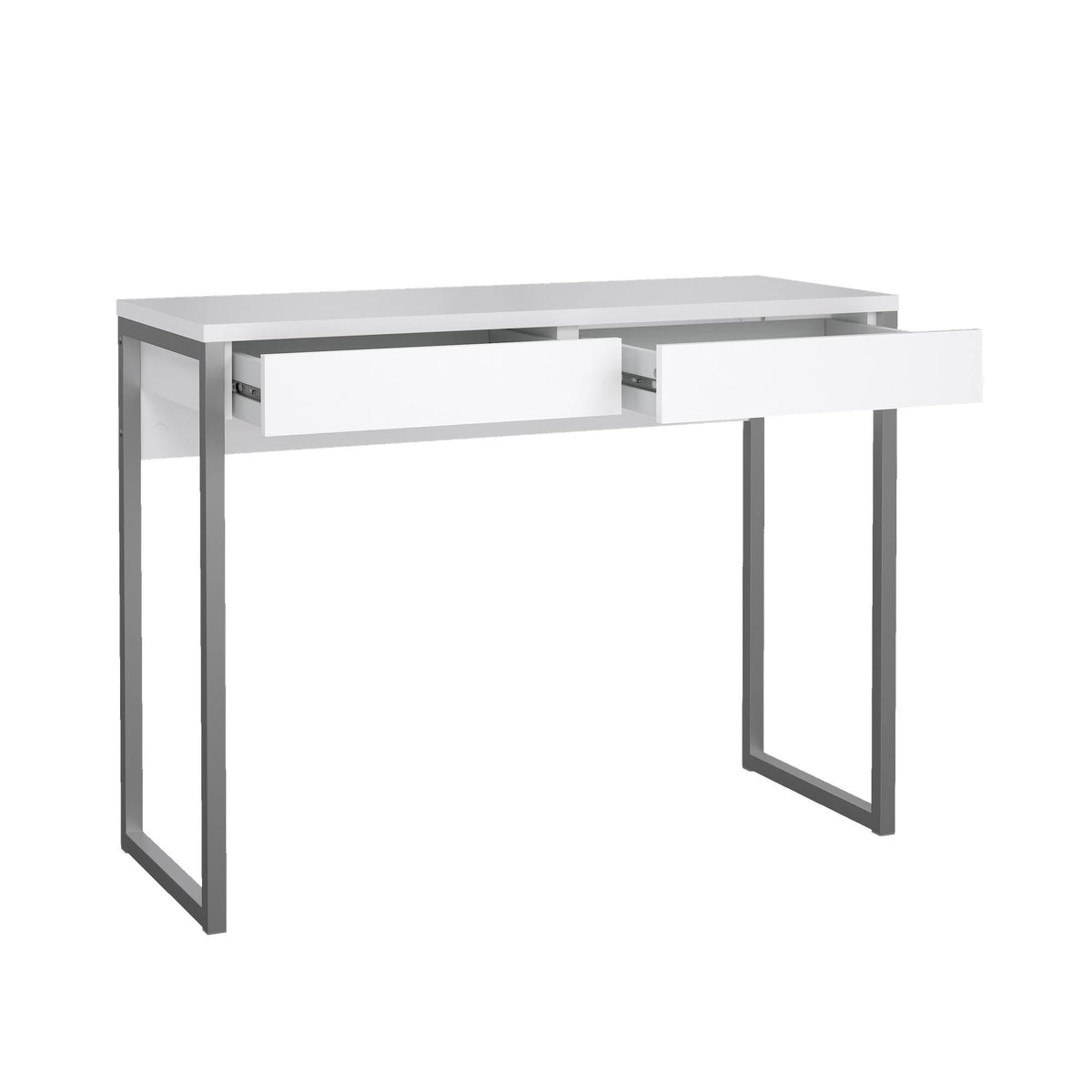 Mesa escritorio alto 2 cajones blanco brillo 102x41x77 cm (6)