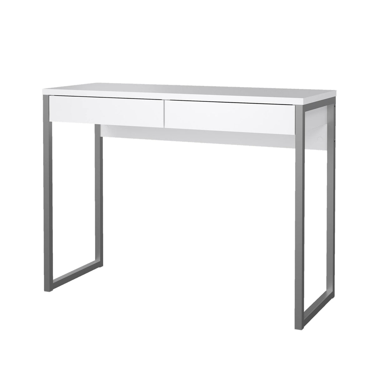 Mesa escritorio alto 2 cajones blanco brillo 102x41x77 cm (7)